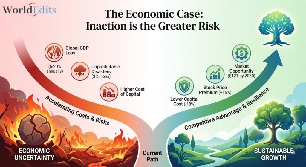 The economic risk of inaction against climate change